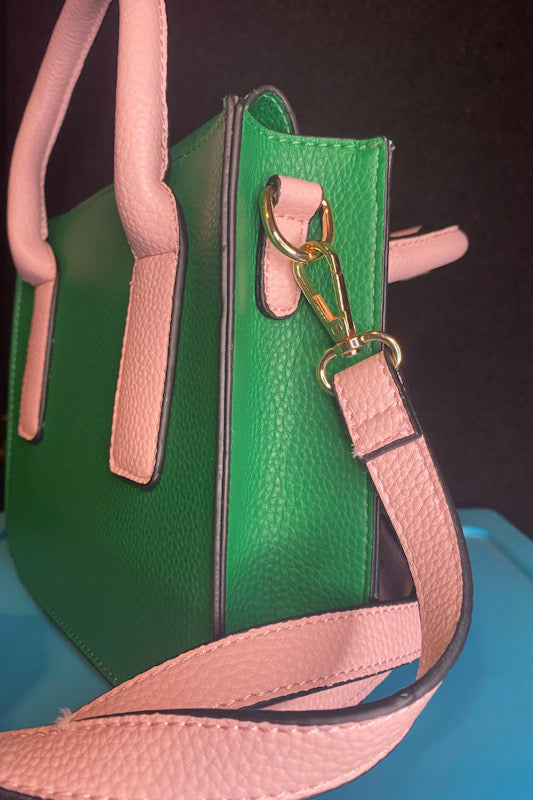Pink and Green Tote Purse